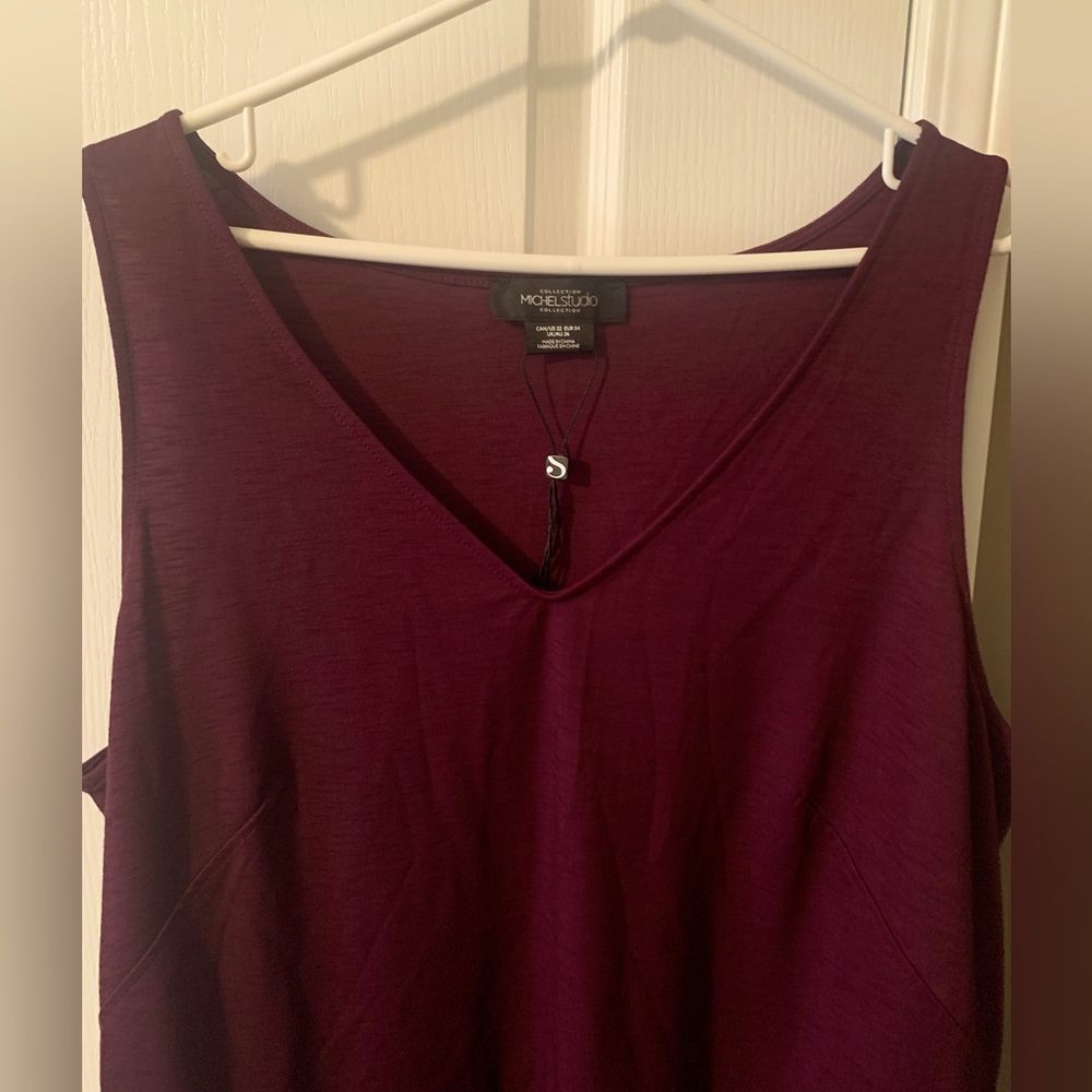 Michel Studio - Burgundy Sleeveless Dress